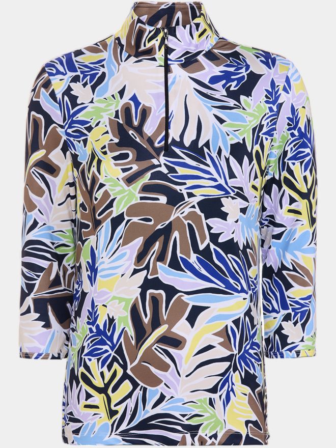 Valiente Druck 1/2 Zip 3/4 Arm Polo fancy