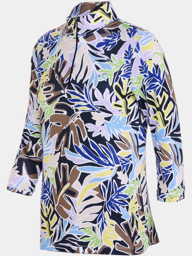 Valiente Druck 1/2 Zip 3/4 Arm Polo fancy