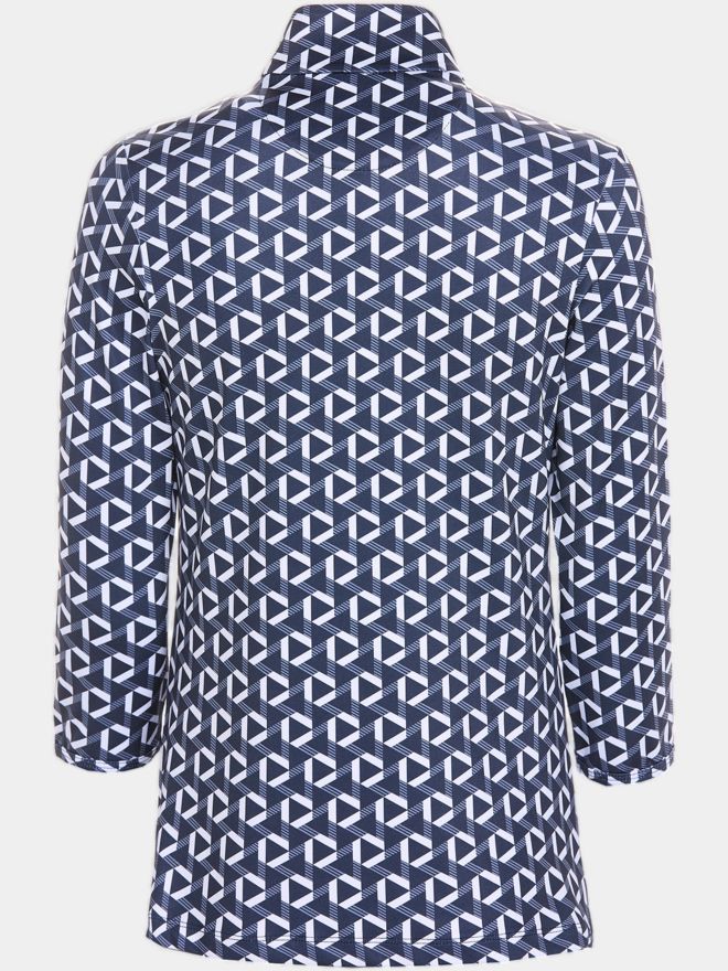 Valiente Druck 1/2 Zip 3/4 Arm Polo navy