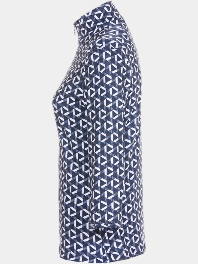 Valiente Druck 1/2 Zip 3/4 Arm Polo navy