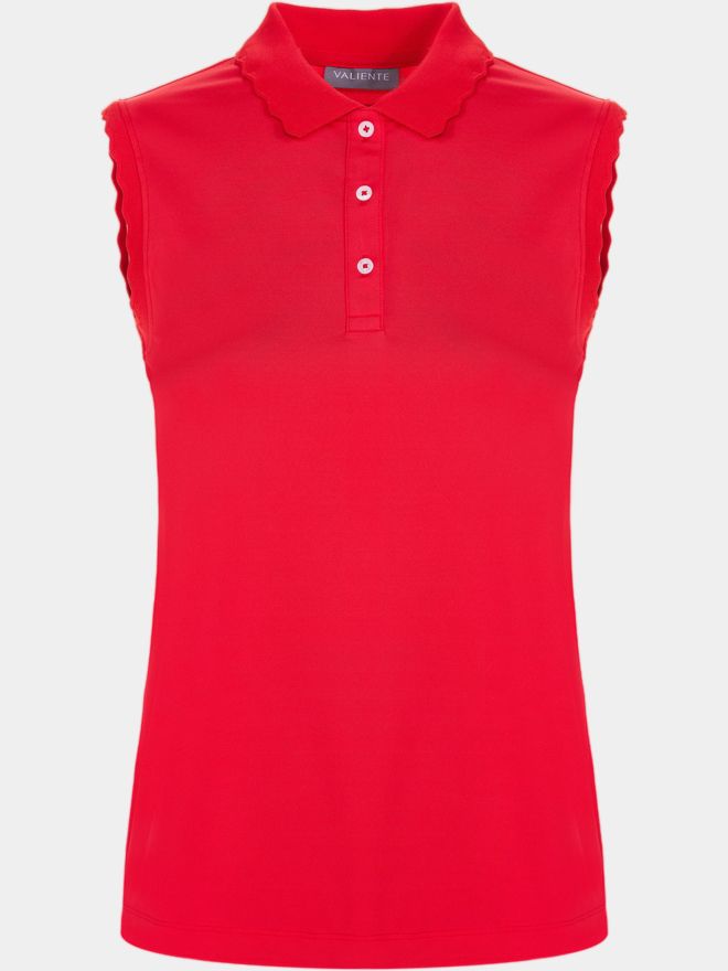 Valiente Wave rib nylon sleeveless polo red