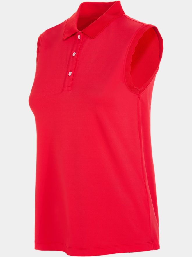 Valiente Wave rib nylon sleeveless polo red