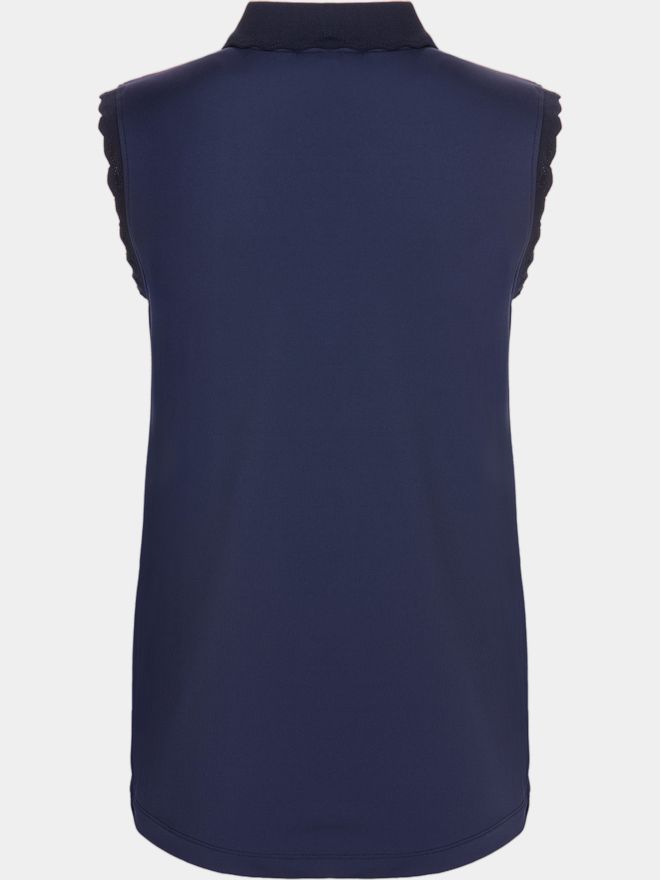 Valiente Wellen-Rib Nylon-Pique ohne Arm Polo navy