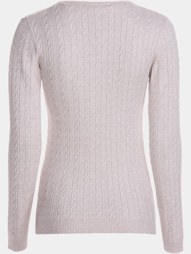 Valiente Zopf Pullover Strick beige