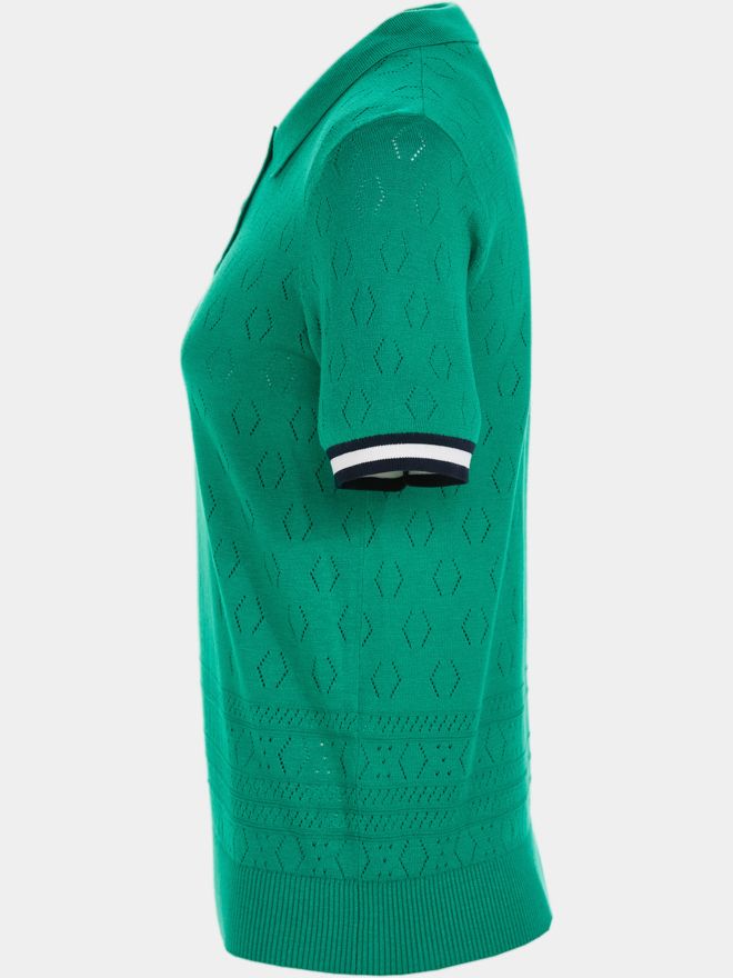 Valiente Strick Jaquard Halbarm Polo grün