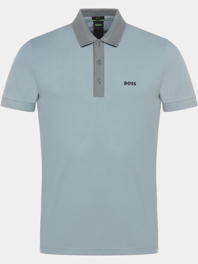 BOSS Paule Rib Halbarm Polo oliv