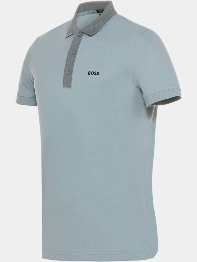 BOSS Paule Rib Halbarm Polo oliv