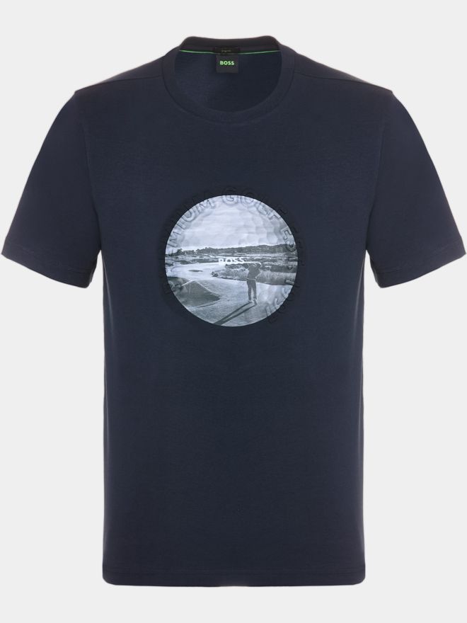BOSS Tričko s krátkým rukávem Graphic Heritage námořnická modrá