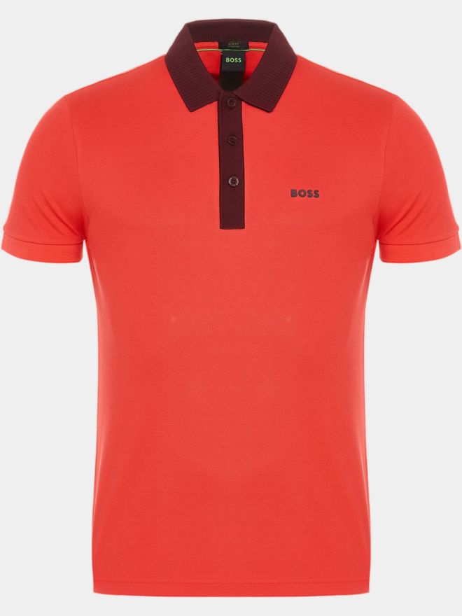 BOSS Paule Rib Polo s krátkým rukávem červená