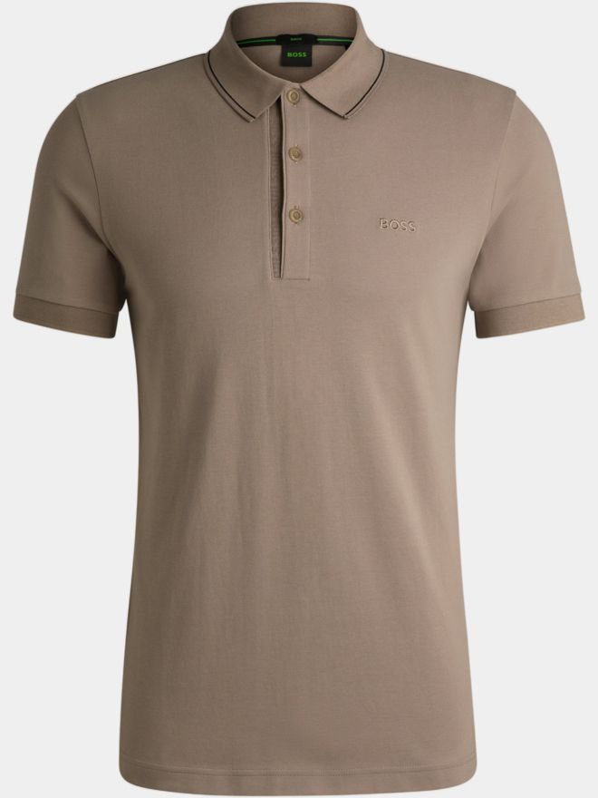 BOSS Paule 4 Halbarm Polo türkis