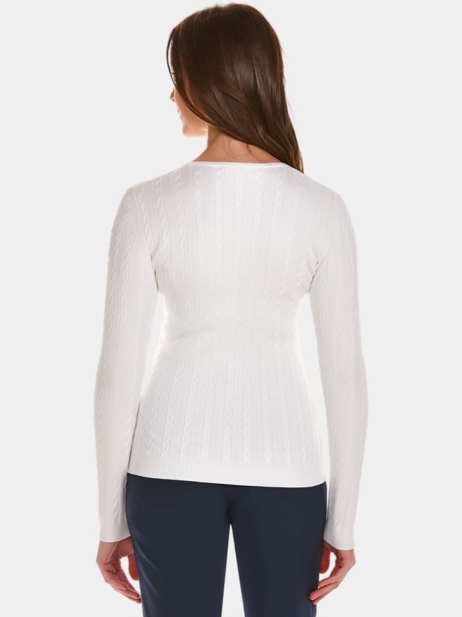 Valiente Zopf Pullover Strick weiß