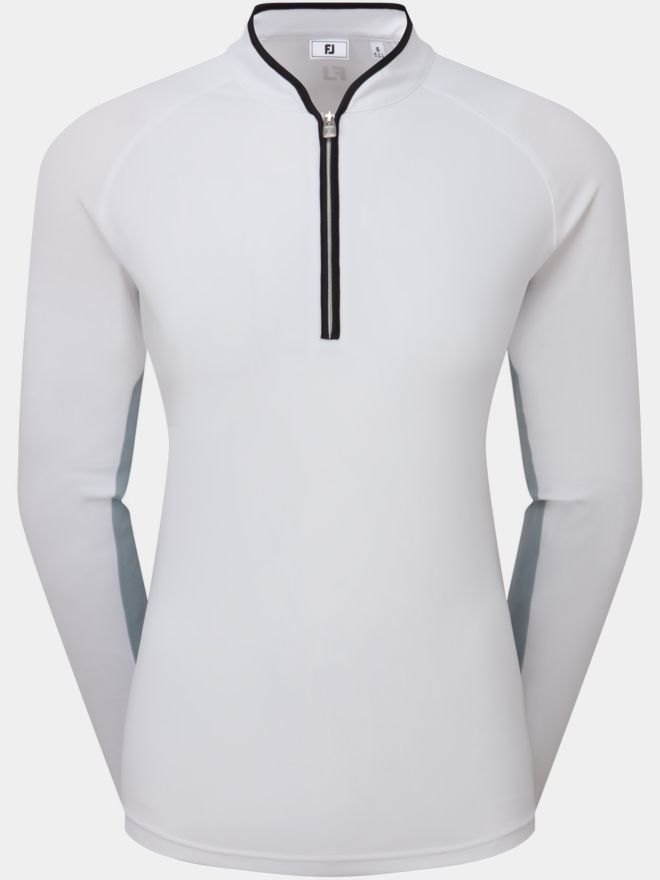 FootJoy 1/4 Zip LS Sun Pro Shirt Stretch Midlayer weiß