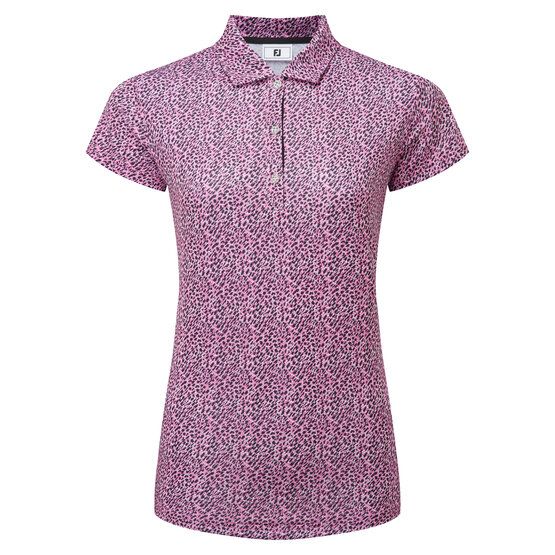 FootJoy Animal Print Cap Sleeve Shirt Halbarm Polo pink