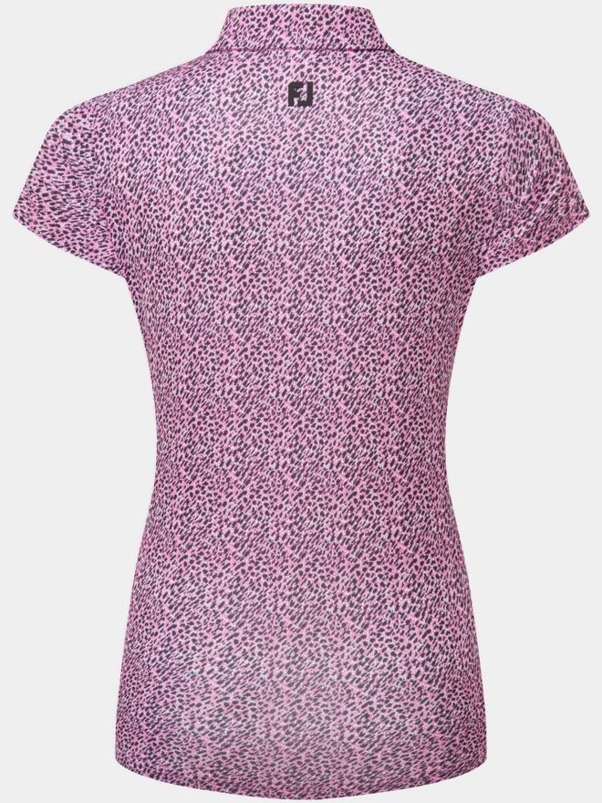 FootJoy Animal Print Cap Sleeve Shirt Halbarm Polo pink
