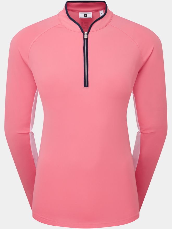 FootJoy 1/4 Zip LS Sun Pro Shirt Stretch Midlayer pink