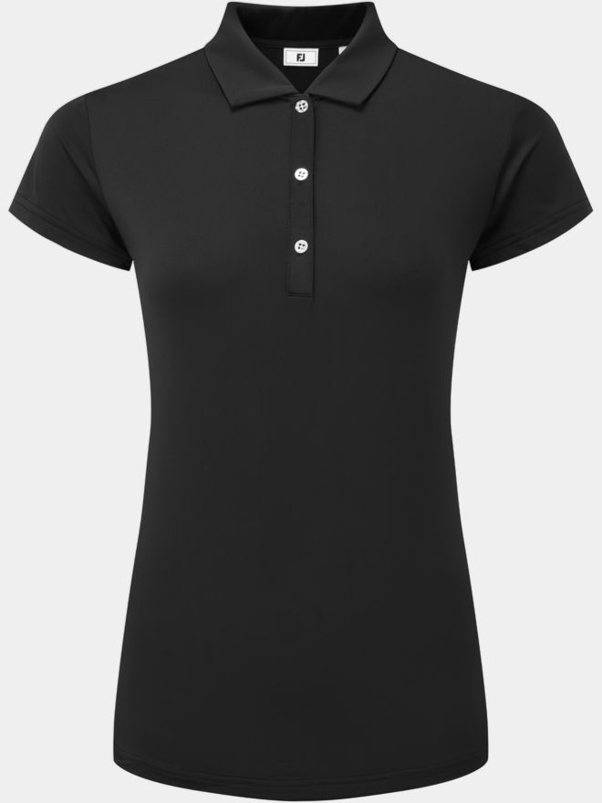 FootJoy Cap Sleeve Lisle Halbarm Polo schwarz