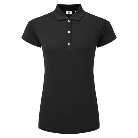 FootJoy  Polokošile Lisle s krátkým rukávem Cap Sleeve černá