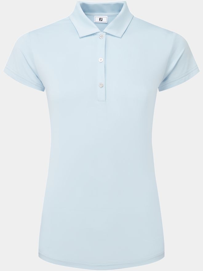 FootJoy Cap Sleeve Lisle Halbarm Polo hellblau