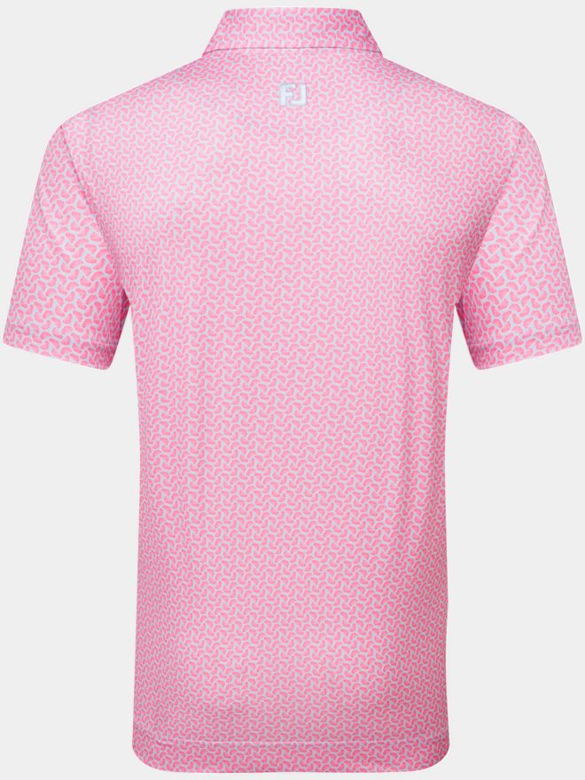 FootJoy Citrus Print Lisle Halbarm Polo pink