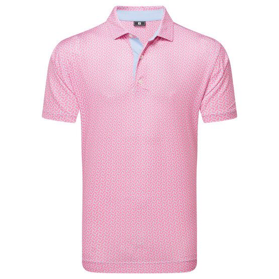 FootJoy Citrus Print Lisle Halbarm Polo pink