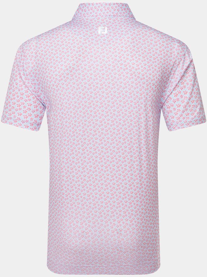 FootJoy Floral Sketch Print Lisle Halbarm Polo pink