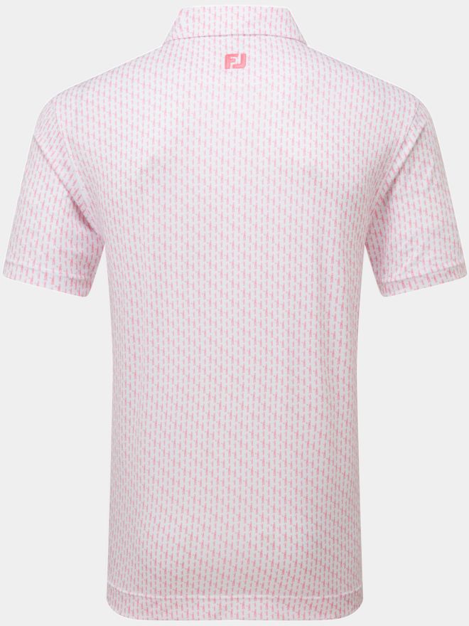 FootJoy Figure Print Lisle Halbarm Polo rosa