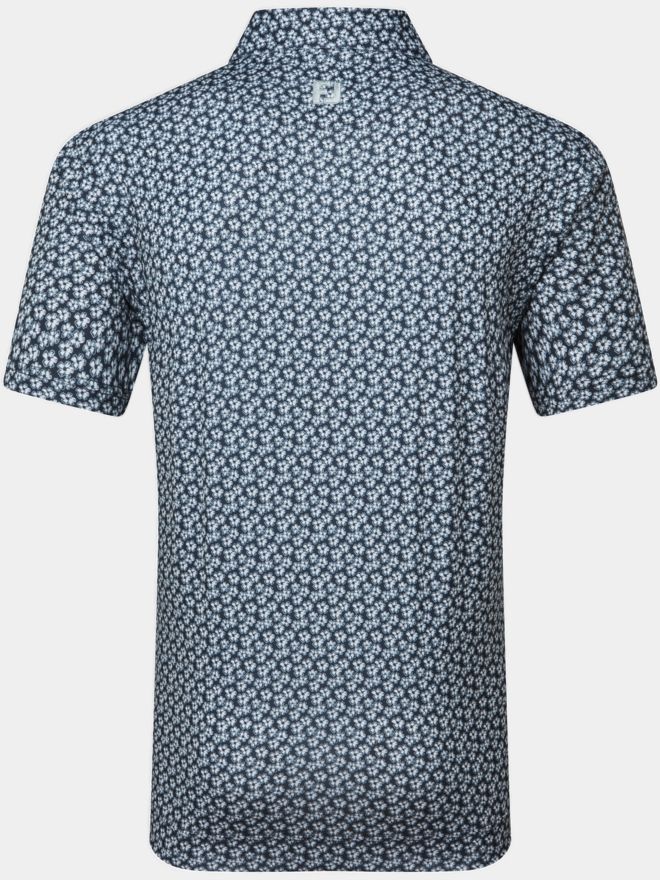 FootJoy Floral Sketch Print Lisle Halbarm Polo weiß