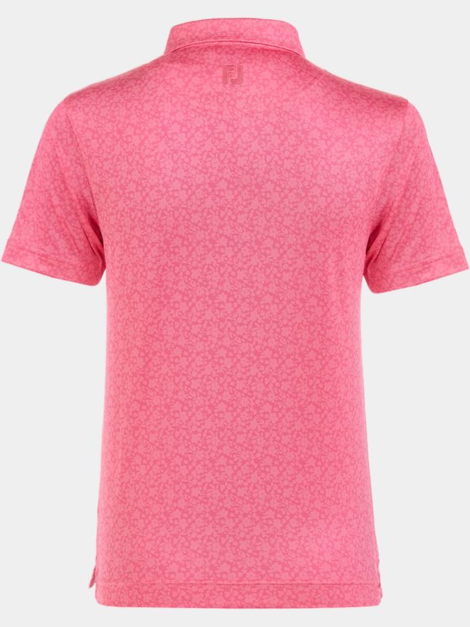 FootJoy Painted Floral Lisle Halbarm Polo pink