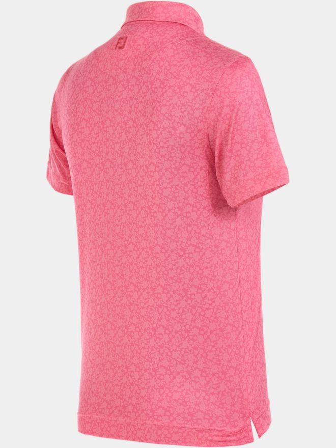 FootJoy Painted Floral Lisle Halbarm Polo pink