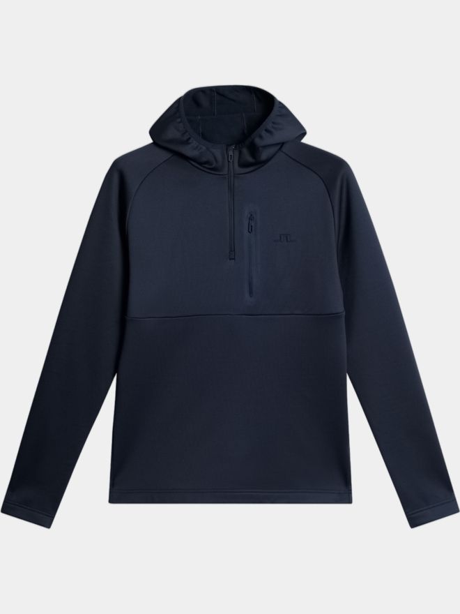 J.Lindeberg Adam Quarter Zip Hood Thermo Midlayer navy