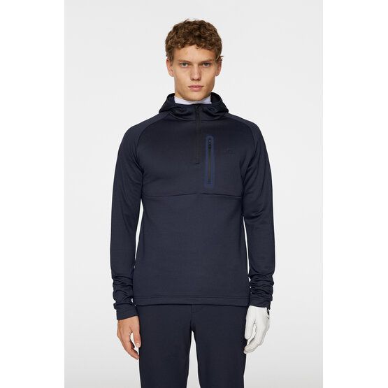 J.Lindeberg Adam Quarter Zip Hood Thermo Midlayer navy