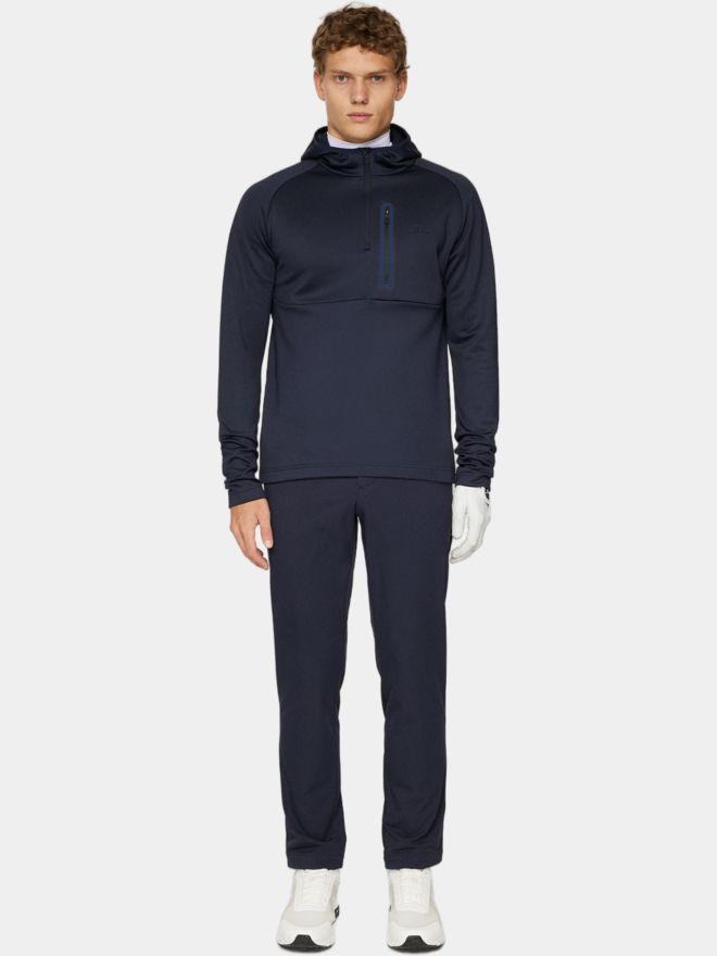J.Lindeberg Adam Quarter Zip Hood Thermo Midlayer navy