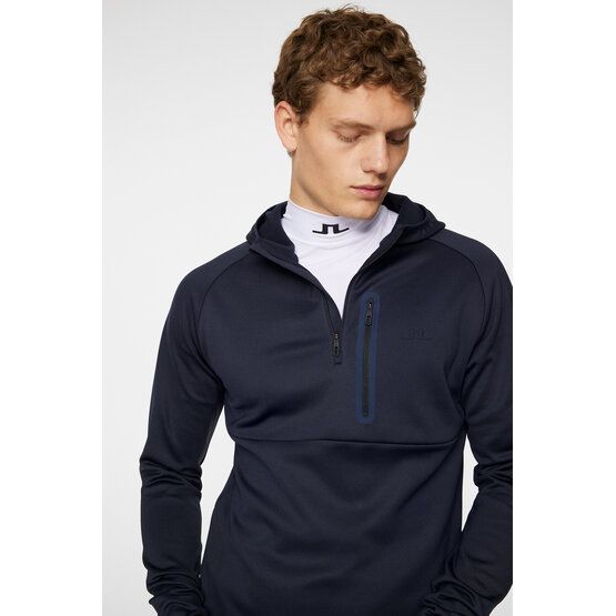 J.Lindeberg  Adam Quarter Zip Hood Thermo Midlayer navy