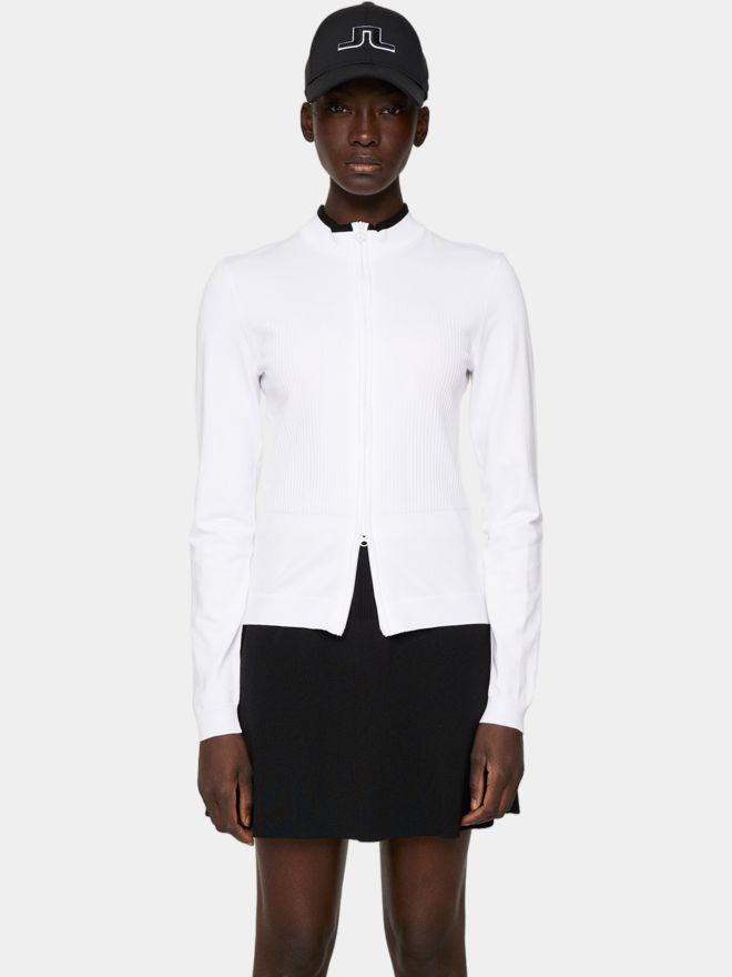 J.Lindeberg Anna Knitted Zip Sweater Stretch Jacke weiß