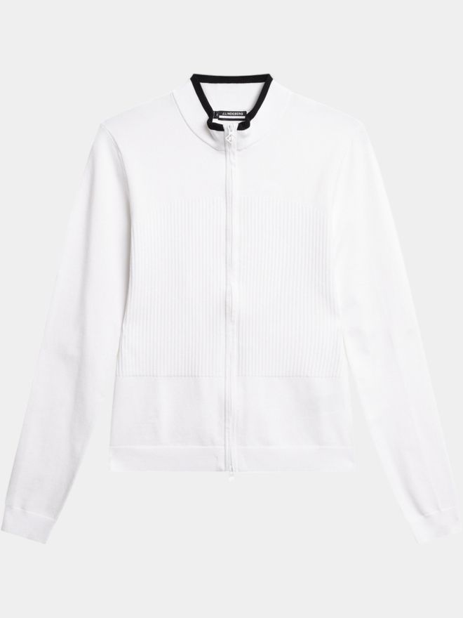 J.Lindeberg Anna Knitted Zip Sweater Stretch Jacke weiß