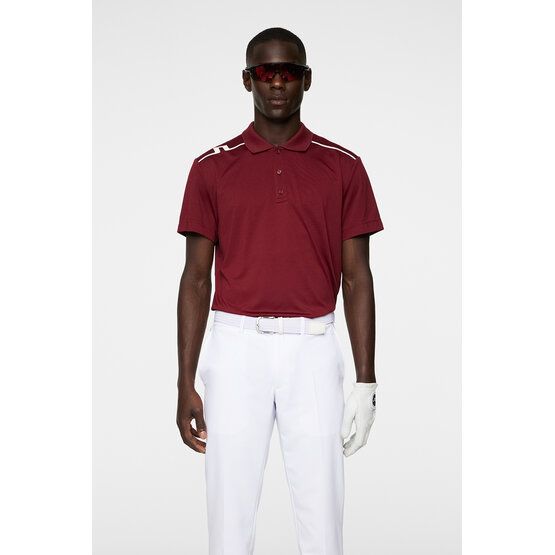 J.Lindeberg Lionel Regular Fit Halbarm Polo bordeaux