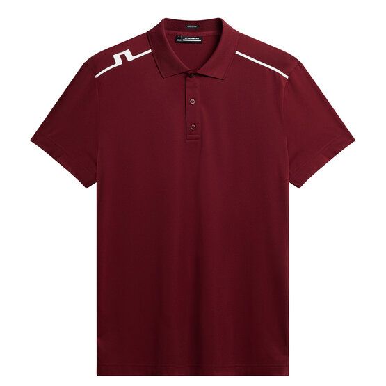 J.Lindeberg  Polo Lionel Regular Fit s krátkýmn rukávem bordeaux