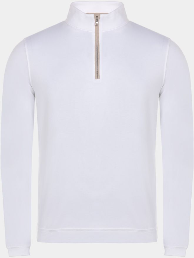 Peter Millar ALBATROSS PIQUE QUARTER-ZIP Stretch Midlayer weiß