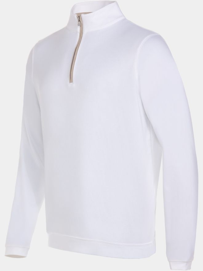 Peter Millar ALBATROSS PIQUE QUARTER-ZIP Stretch Midlayer weiß