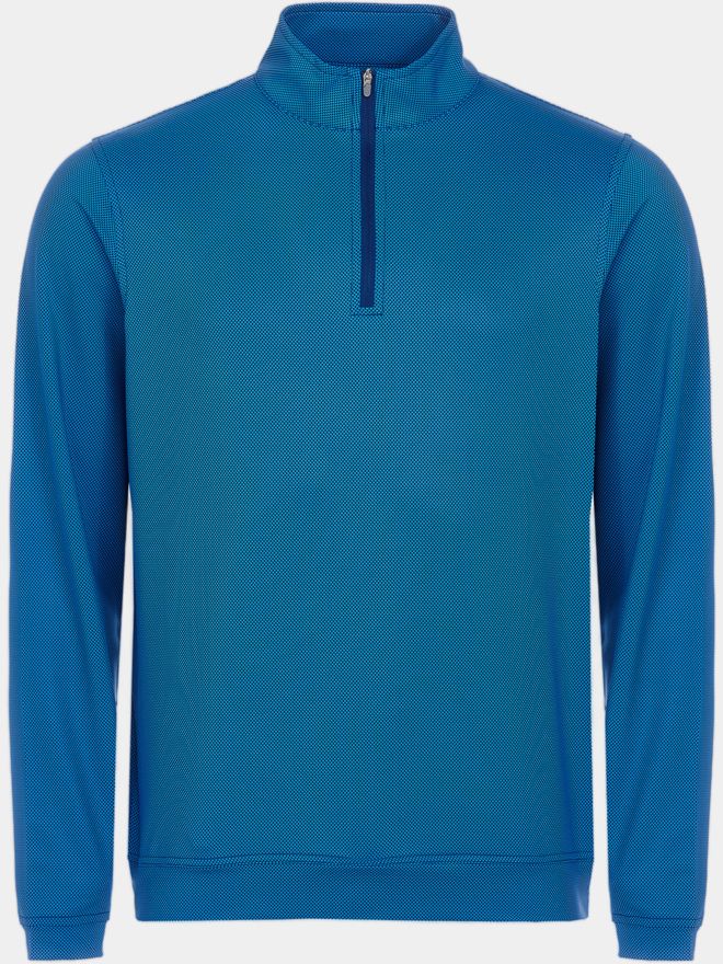 Peter Millar PERTH BIRDSEYE QUARTER-ZIP Stretch Midlayer blau