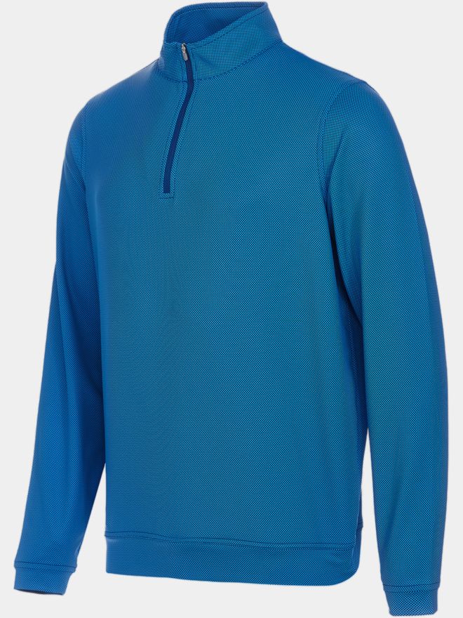 Peter Millar PERTH BIRDSEYE QUARTER-ZIP Stretch Midlayer blau