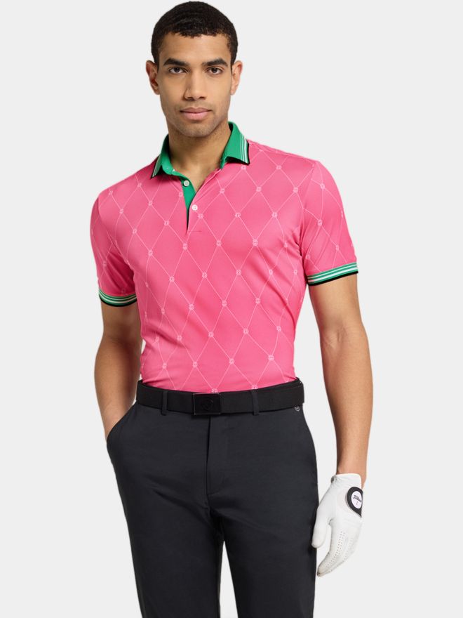 Galvin Green Polokošile Miguel s krátkým rukávem růžová