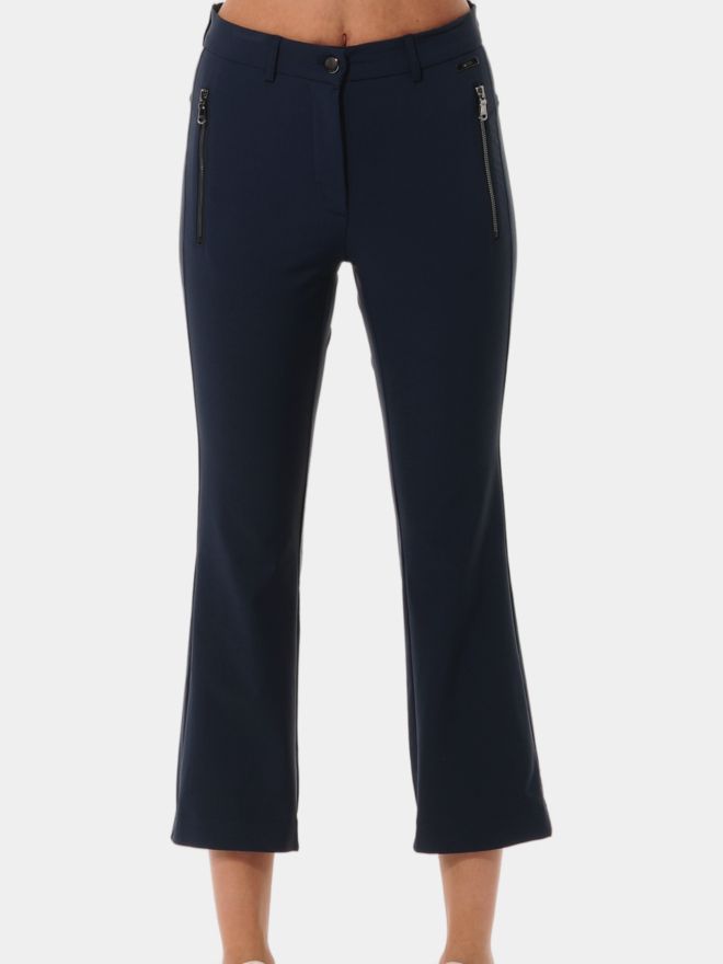 MDC Boot cut cropped chino 7/8 pants navy