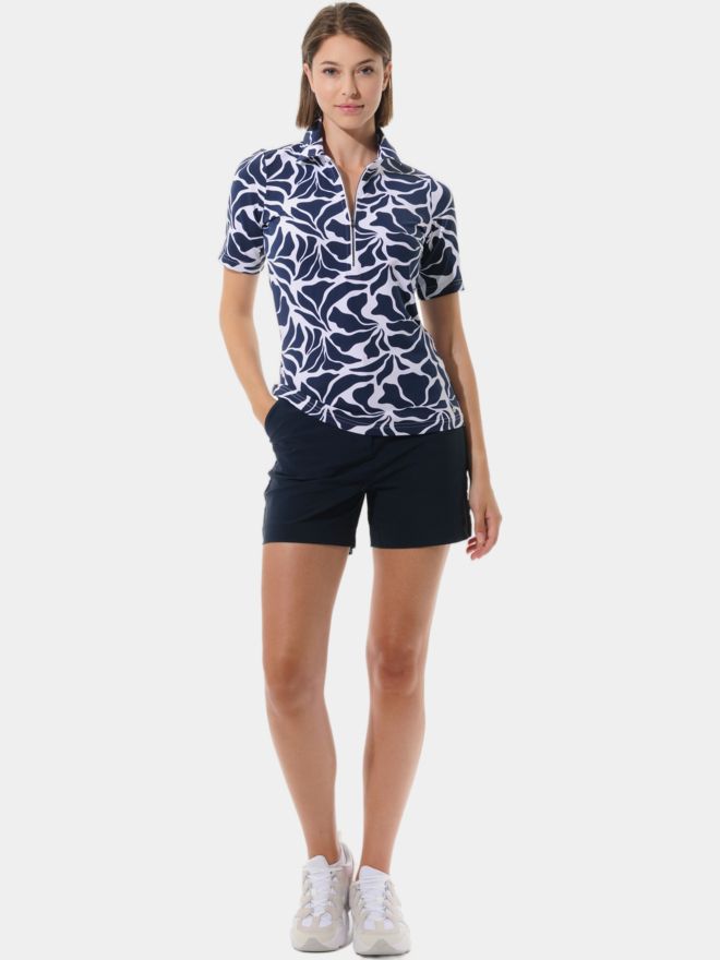 MDC Zip Halbarm Polo navy