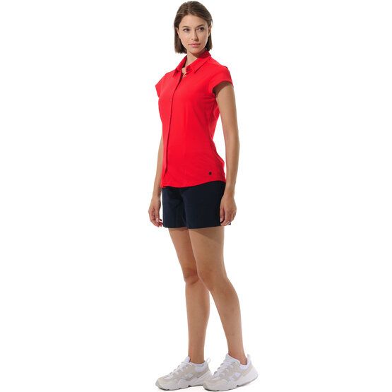 MDC Cap Sleeve Button Down Halbarm Polo rot