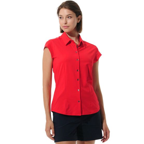 MDC Cap Sleeve Button Down Halbarm Polo rot