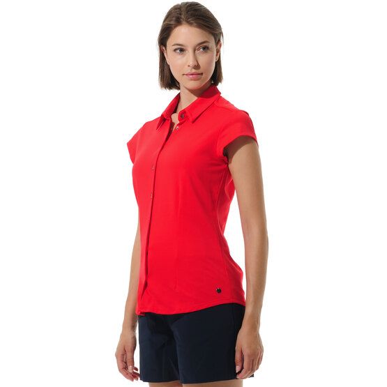 MDC Cap Sleeve Button Down Halbarm Polo rot