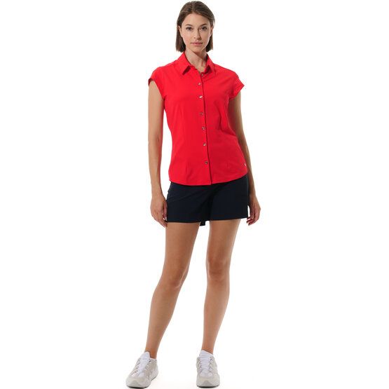 MDC Cap Sleeve Button Down Halbarm Polo rot