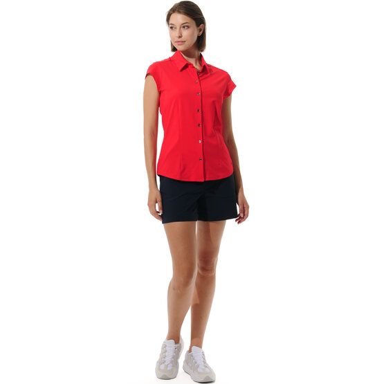 MDC Cap Sleeve Button Down Halbarm Polo rot