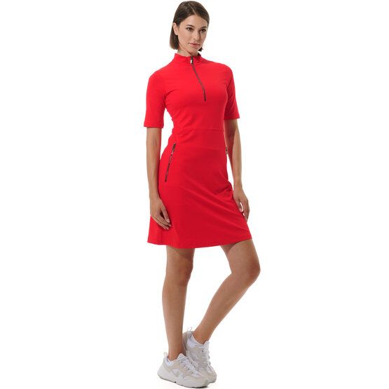 MDC Zip Golf Halbarm Kleid rot